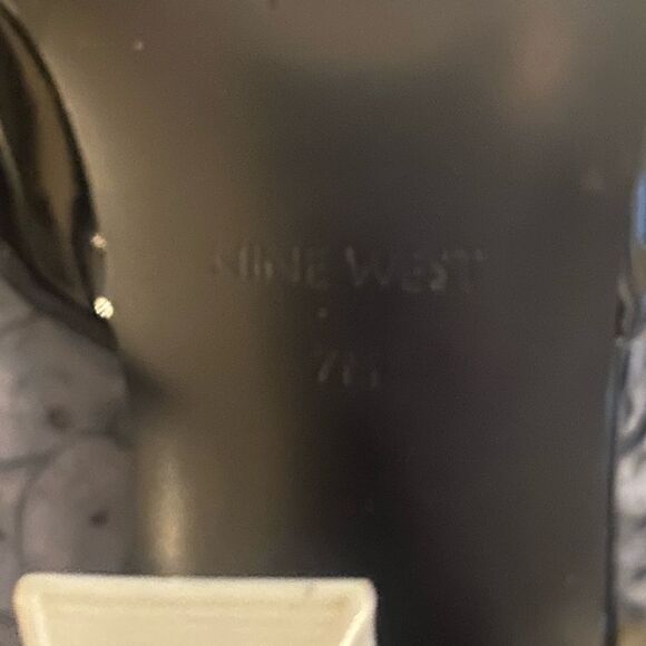 NEW Nine West Womens Aurea 3 Black Slip On Open Toe Heels size 7 - Picture 8 of 8